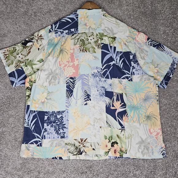 Tommy Bahama Hawaiian Shirt Mens 2XLB Blue Silk 30th Anniversary Passport - Picture 2 of 11